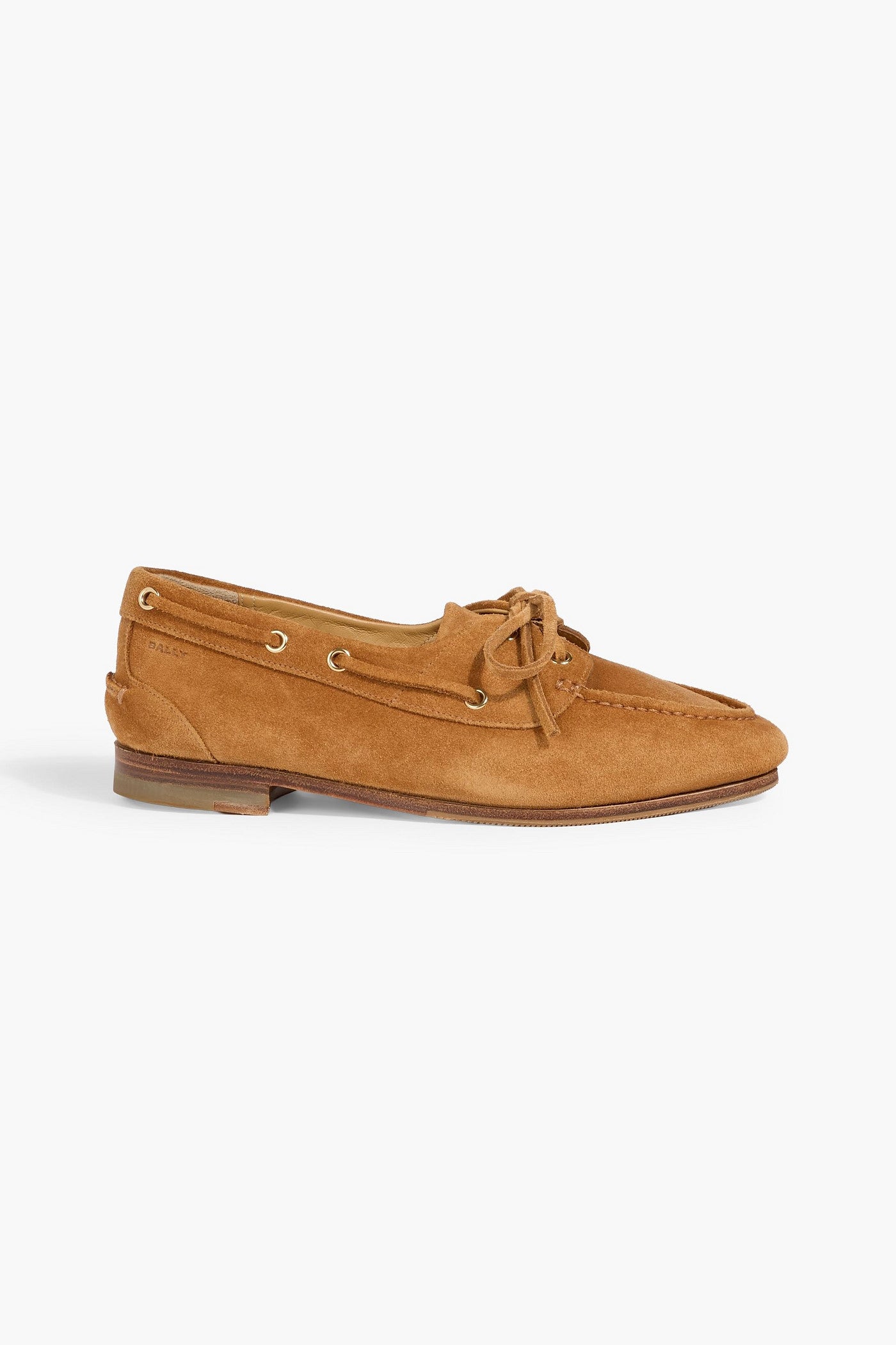 Bally Pathy Suede Boat Shoes Camel Women's