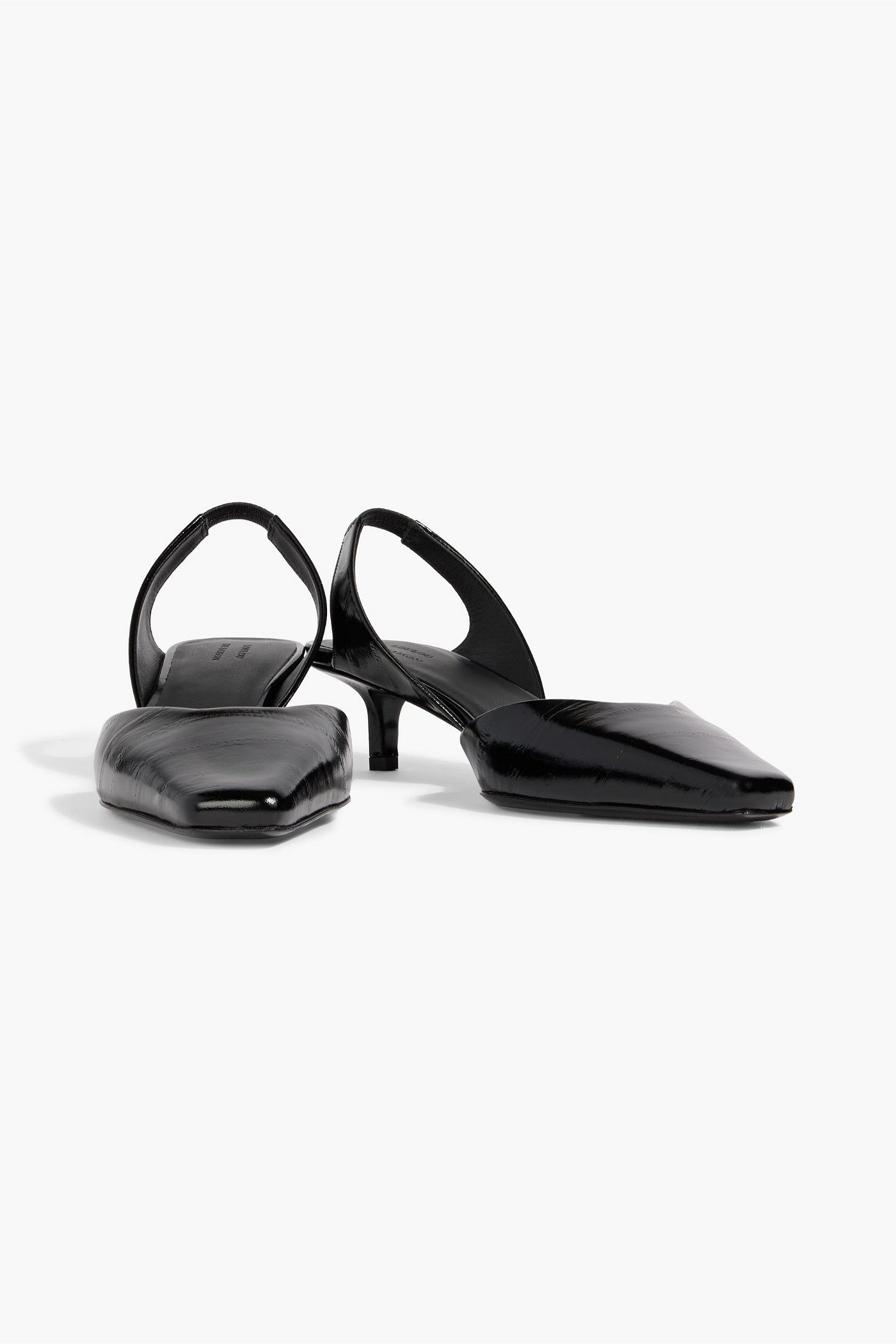 Loulou De Saison Hyde Patent-Leather Slingback Pumps Black Women's