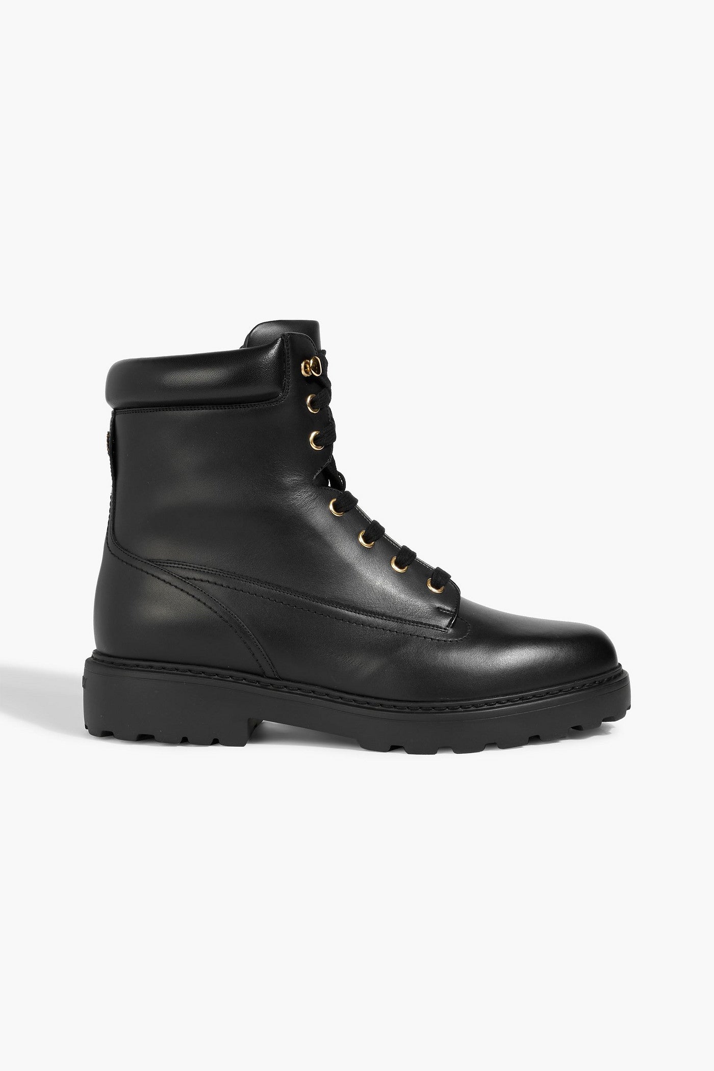 Bally Galya Leather Combat Boots Black Women's