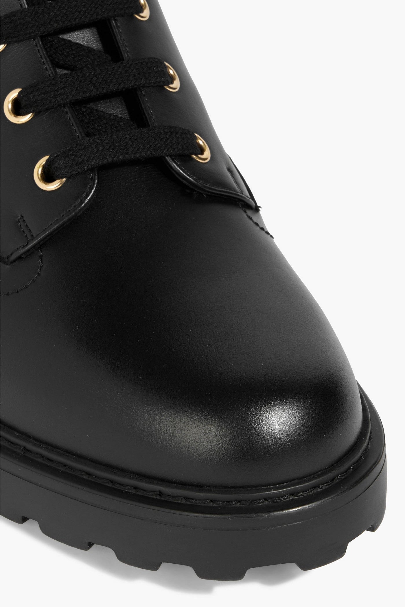 Bally Galya Leather Combat Boots Black Women's