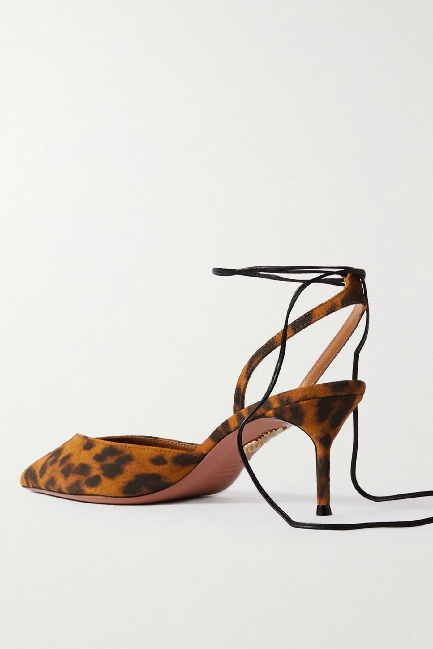 Aquazzura Beyond Leather-Trimmed Leopard-Print Suede Pumps Animal Print Women's