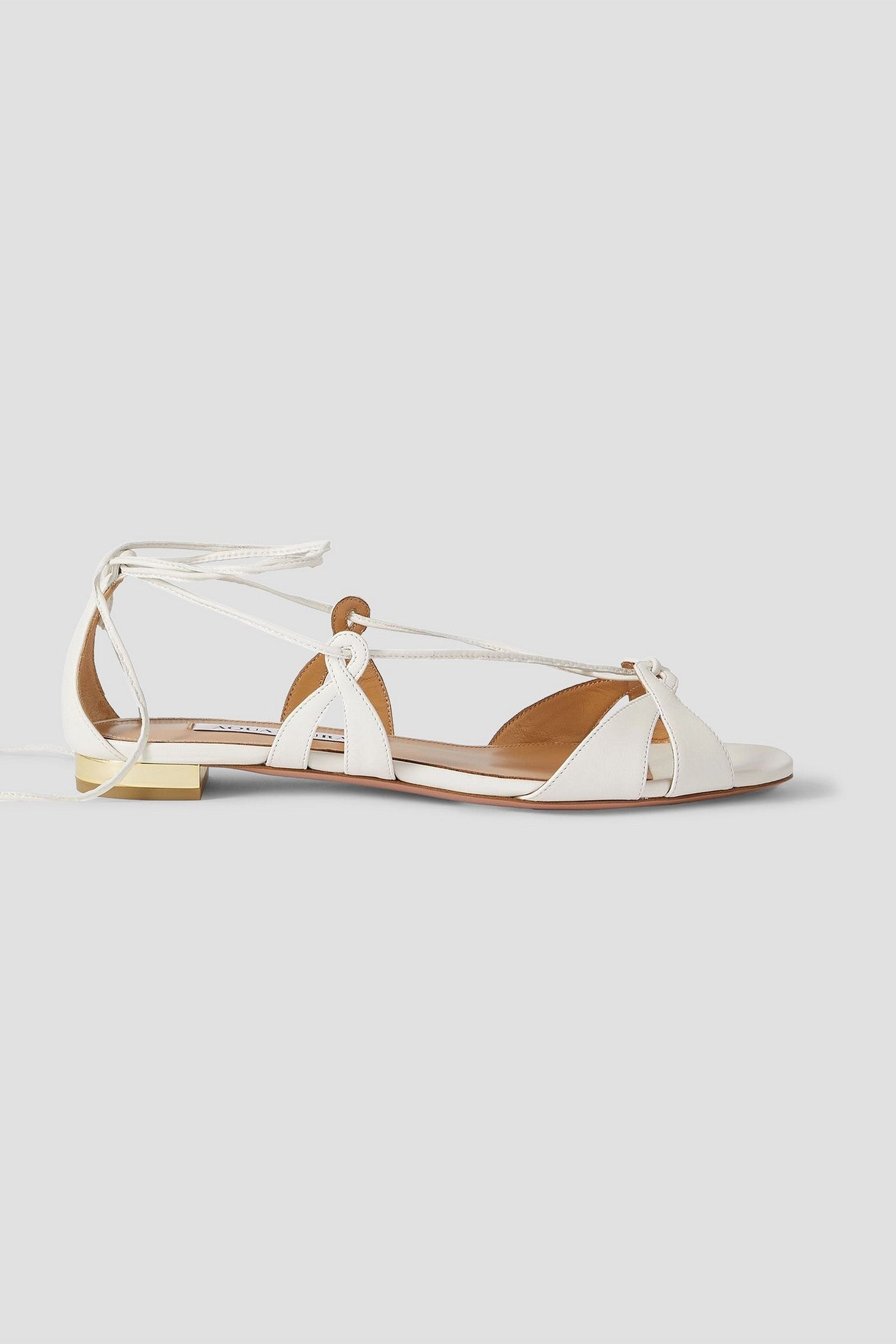 Aquazzura Cala Di Volpe Leather Sandals White Women's
