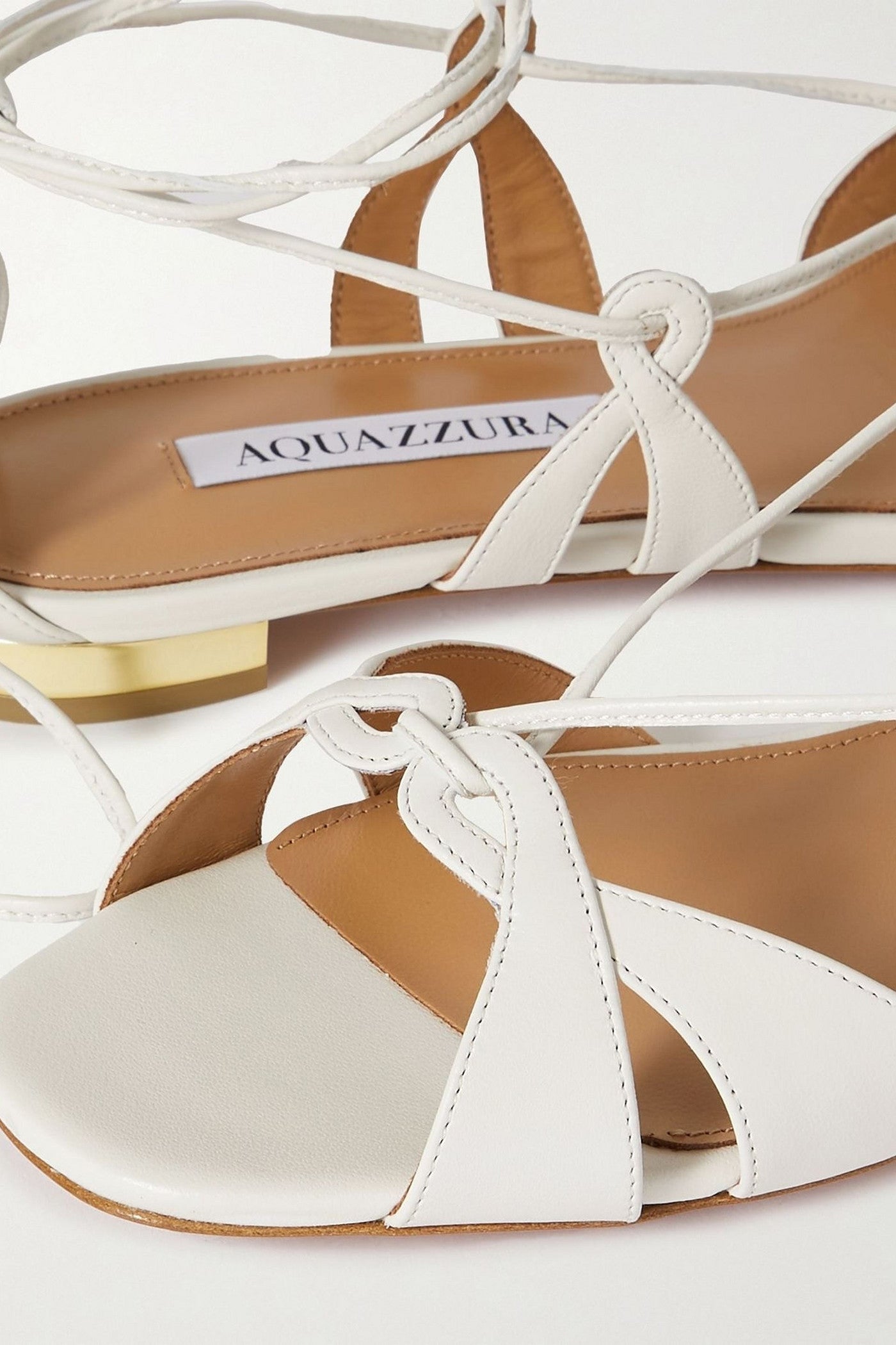 Aquazzura Cala Di Volpe Leather Sandals White Women's