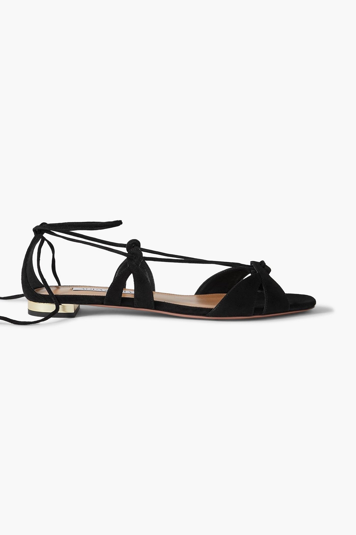 Aquazzura Cala Di Volpe Suede Sandals Black Women's