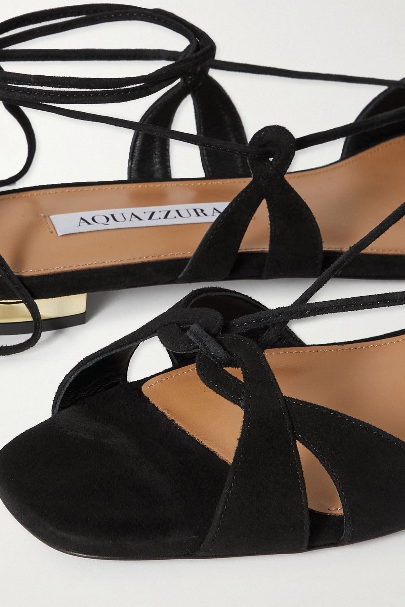 Aquazzura Cala Di Volpe Suede Sandals Black Women's
