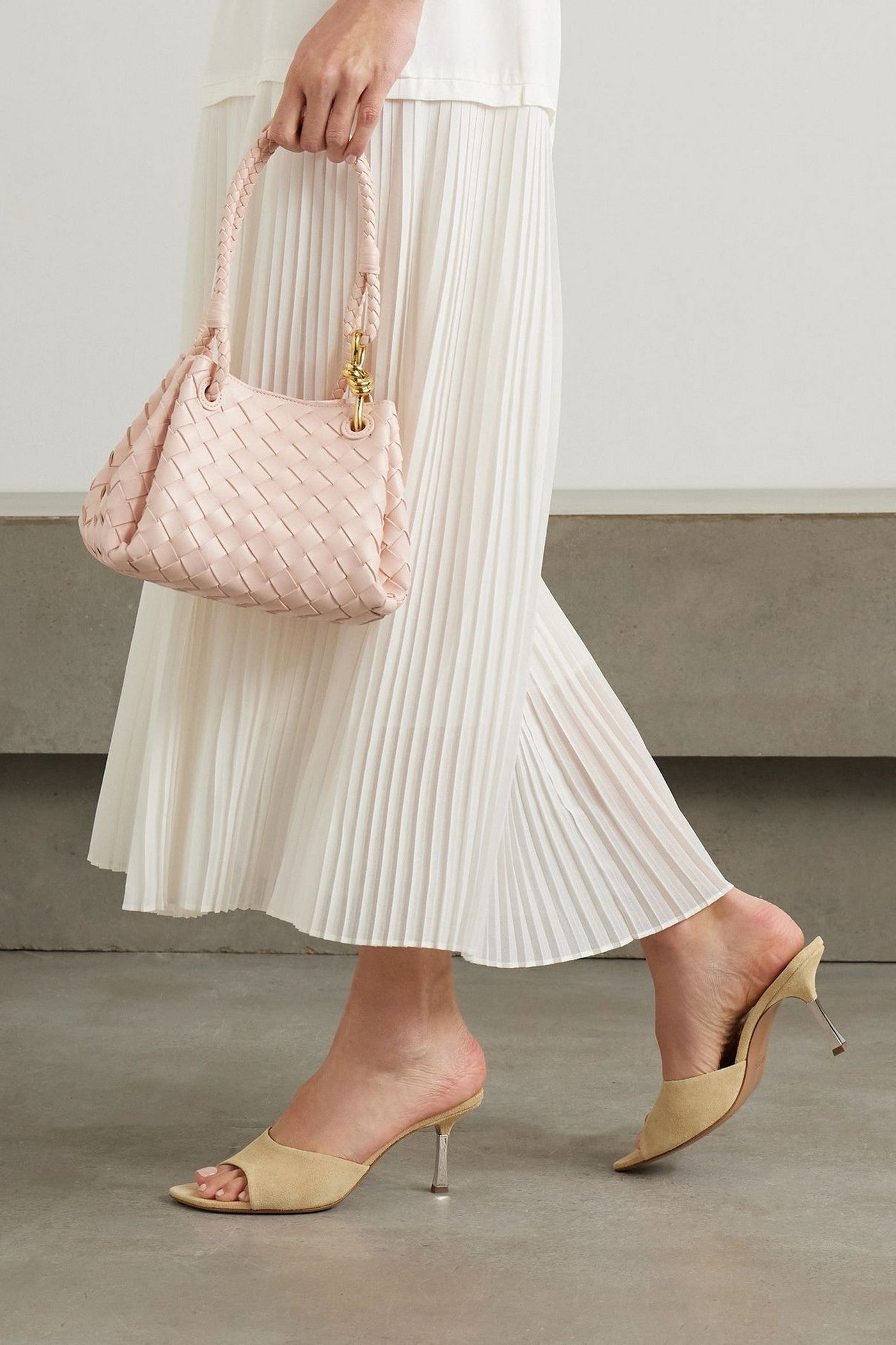 Paris Texas Lorena Suede Mules Cream Women's