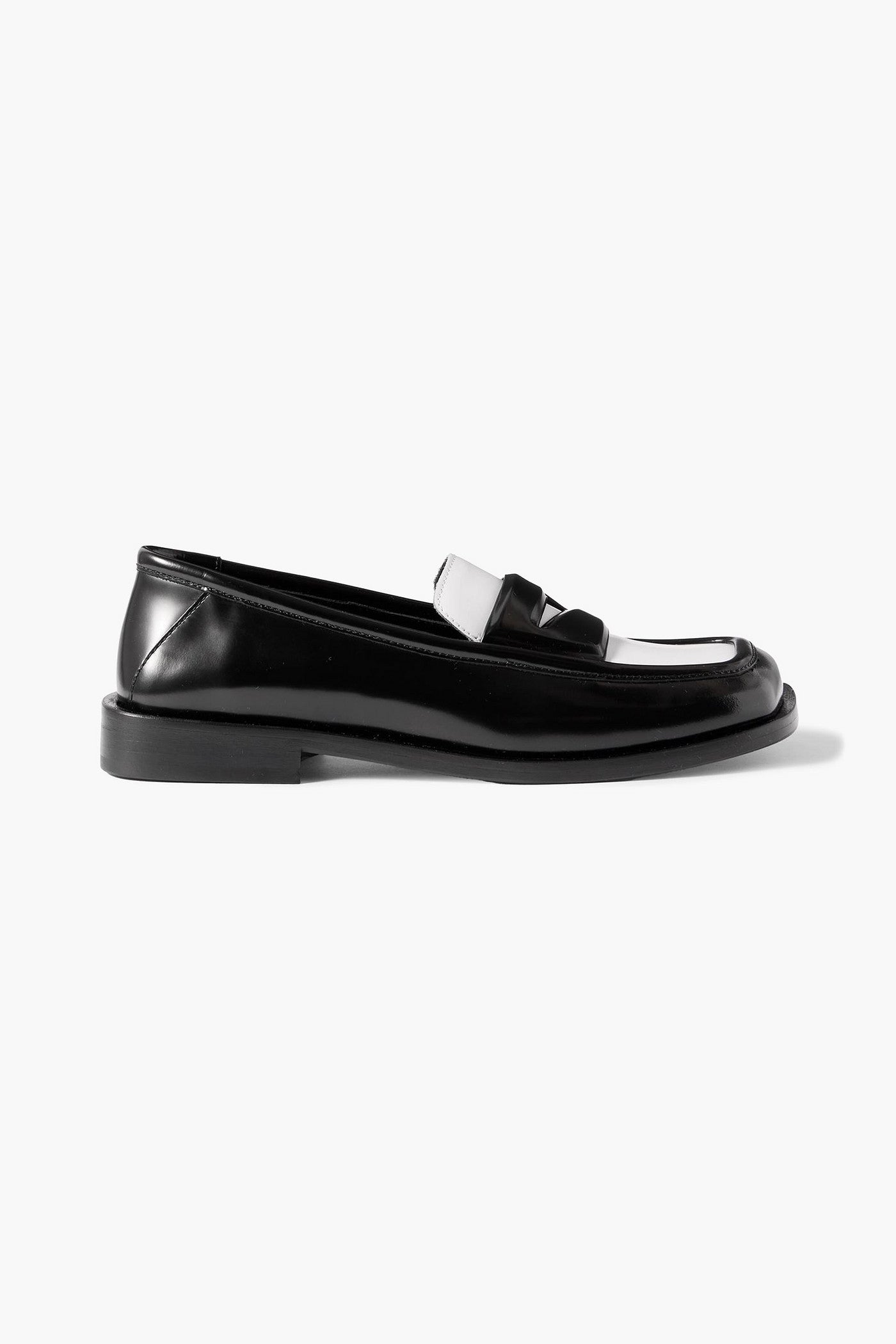 The Attico Amanda Logo-Debossed Two-Tone Leather Loafers Black Women's