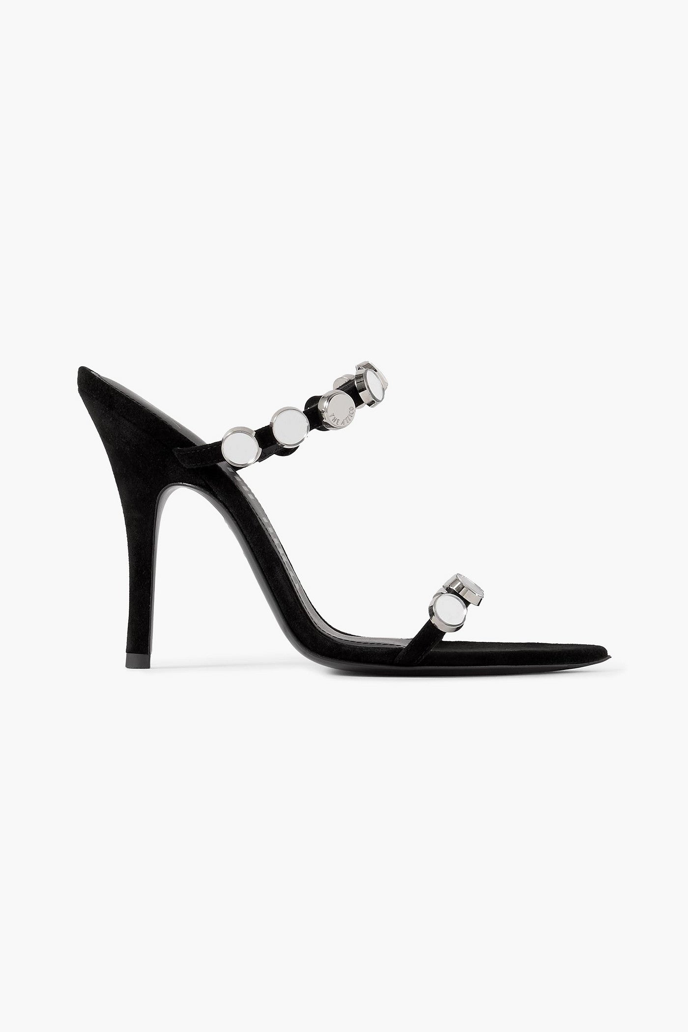The Attico Venus Studded Suede Sandals Black Women's
