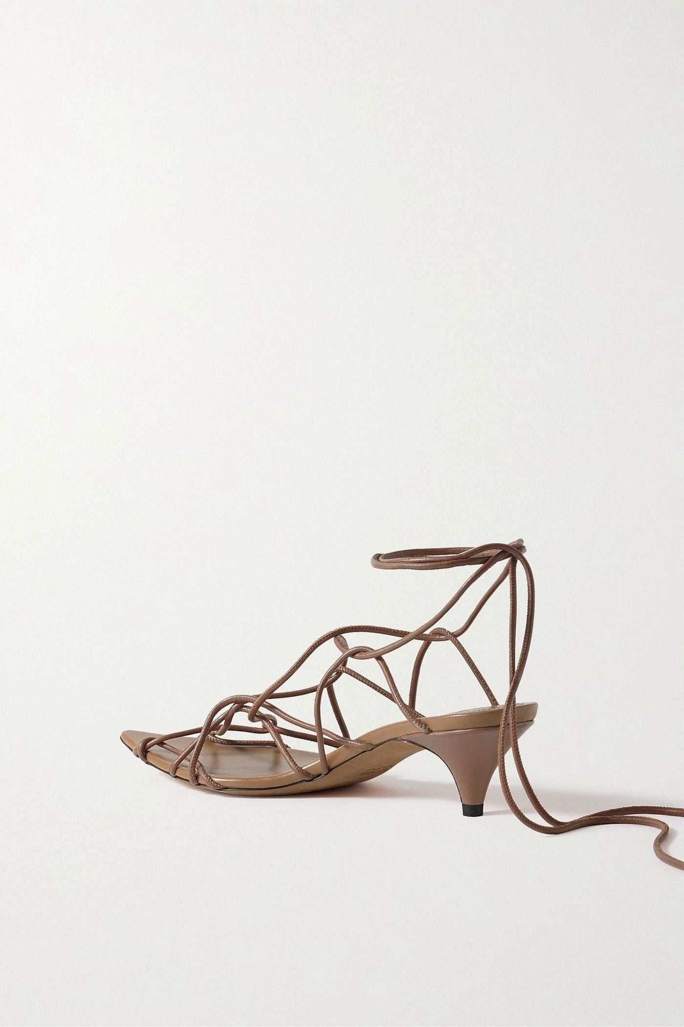 Khaite Arden Leather Sandals Camel Women's