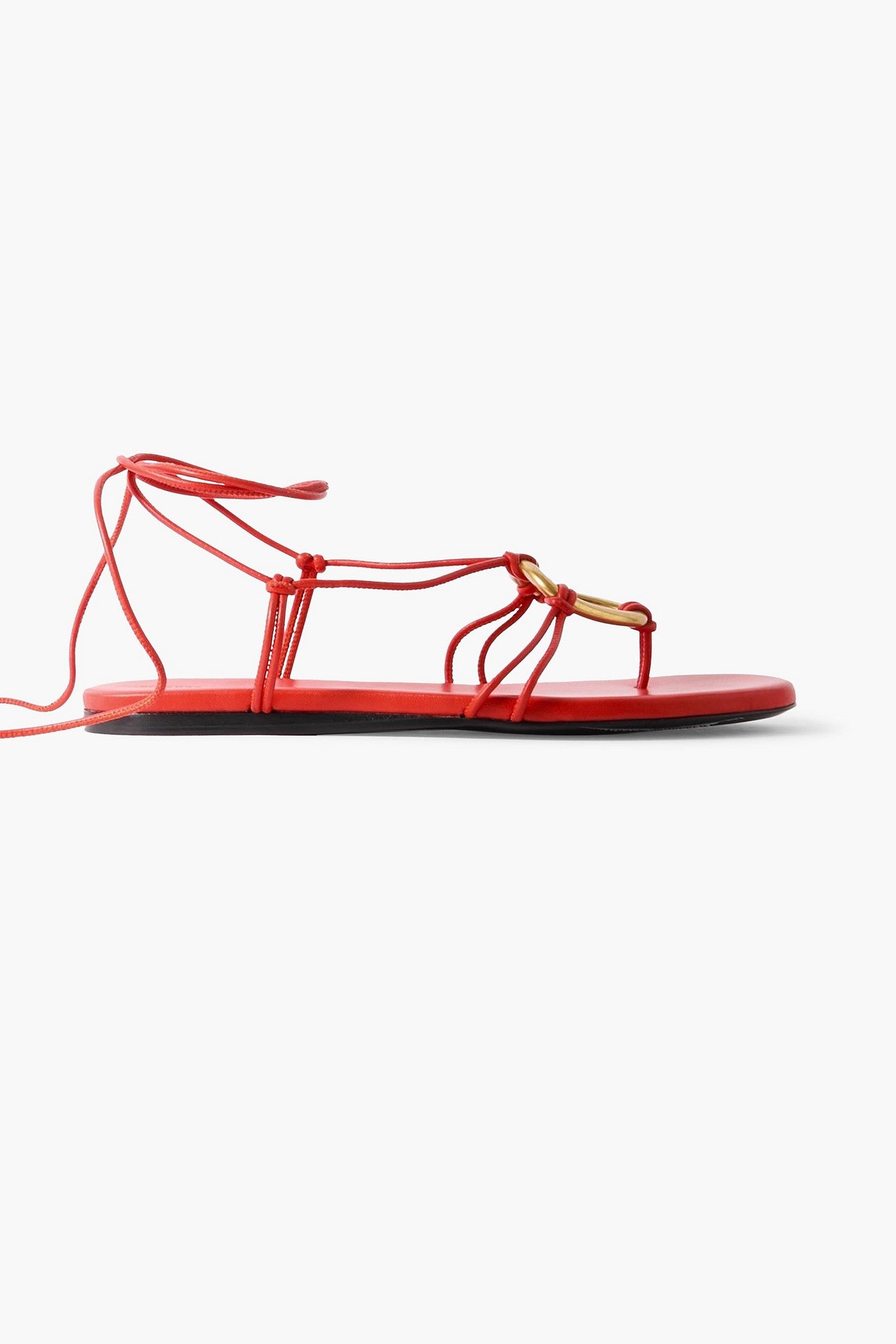 Proenza Schouler Embellished Leather Sandals Red Women's