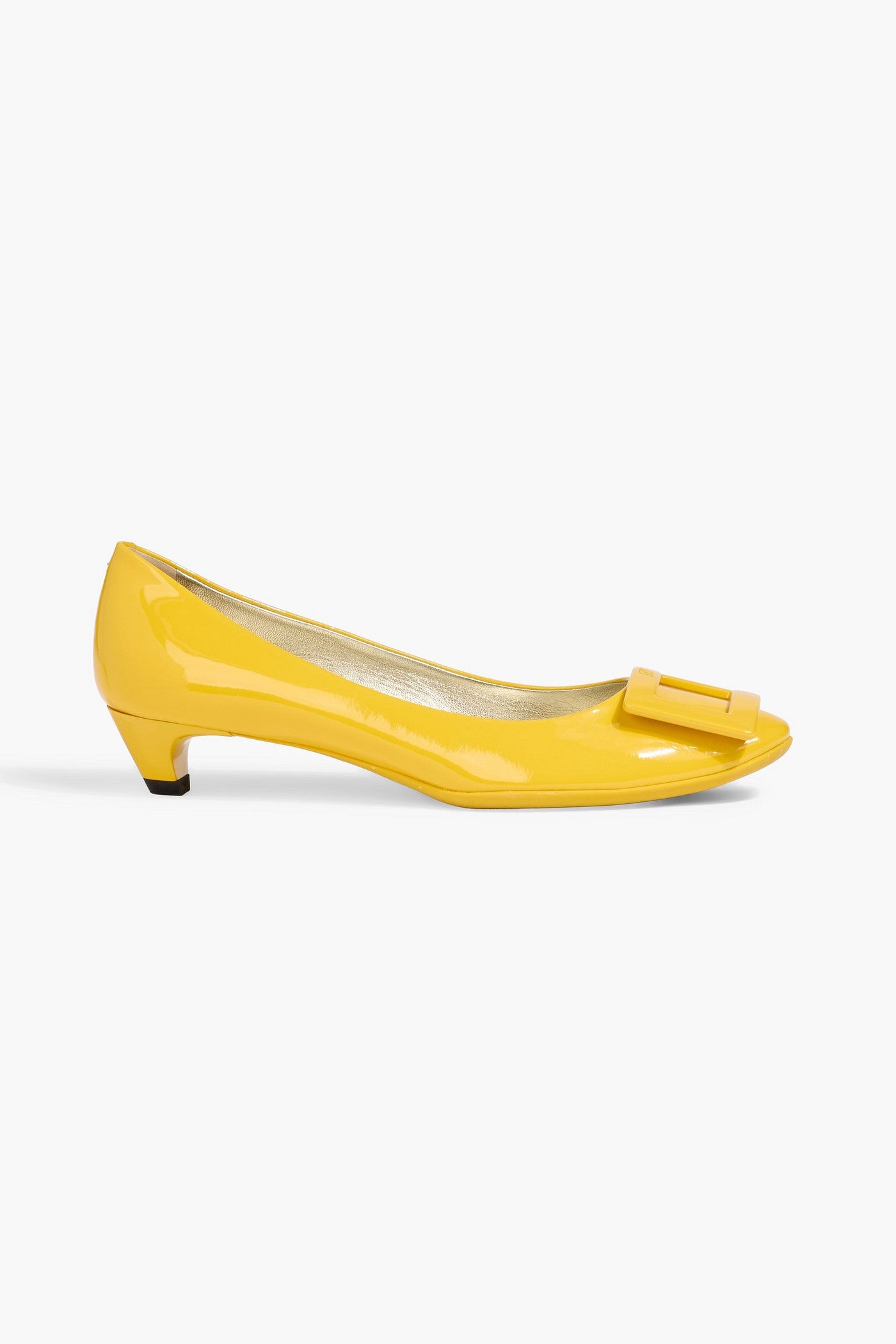 Roger Vivier Belle Vivier Buckle-Embellished Patent-Leather Pumps Yellow Women's