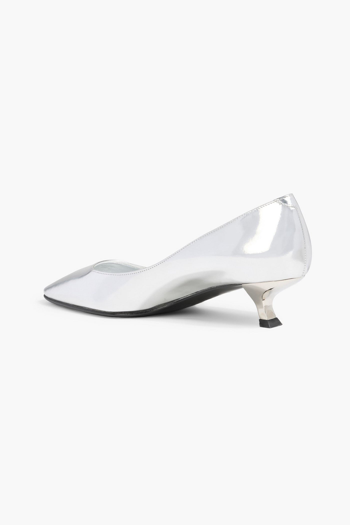 Roger Vivier Virgule Mirrored-Leather Pumps Silver Women's