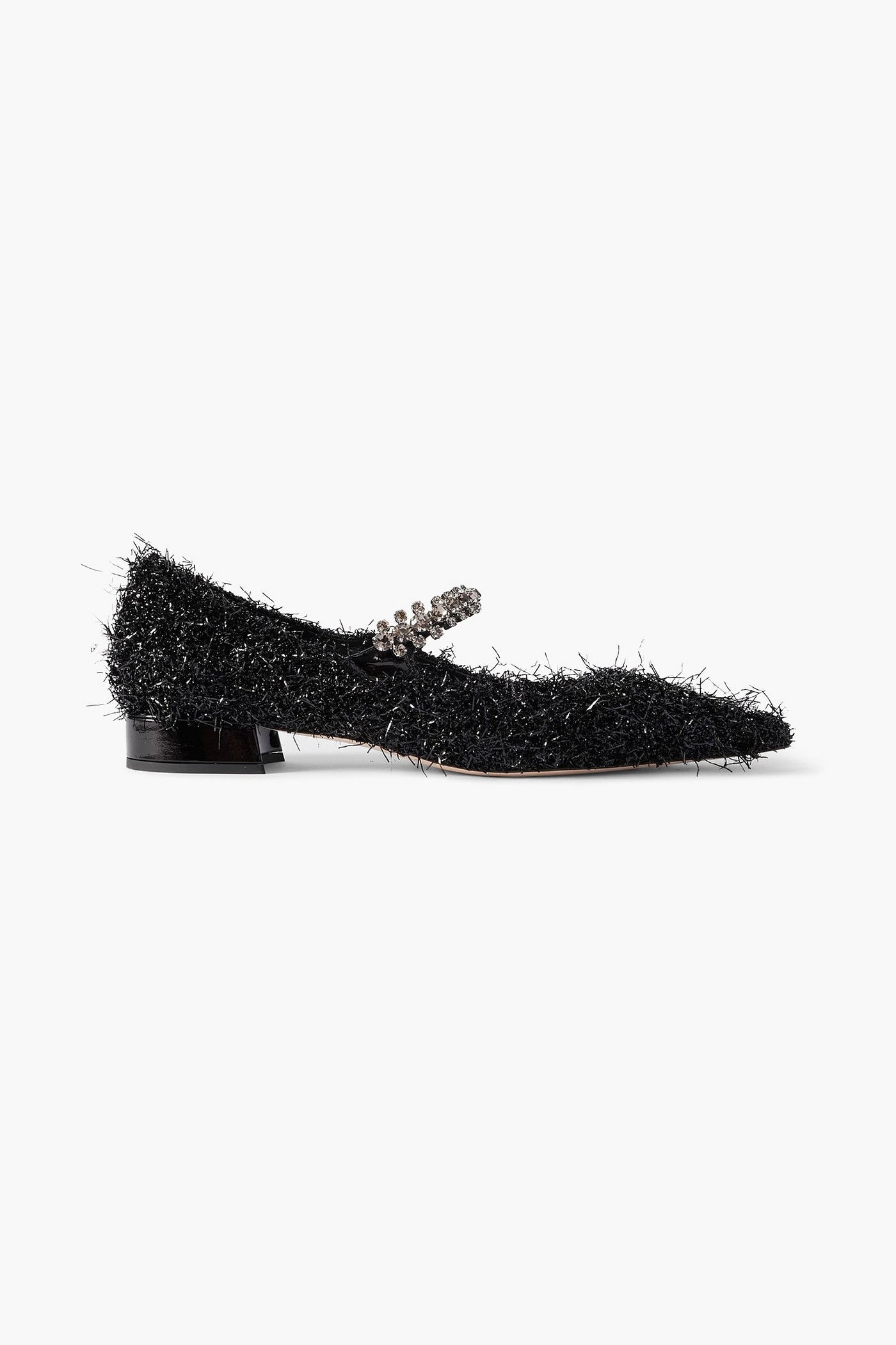 Jimmy Choo Bing 25 Crystal-Embellished Tinsel Pumps Black Women's