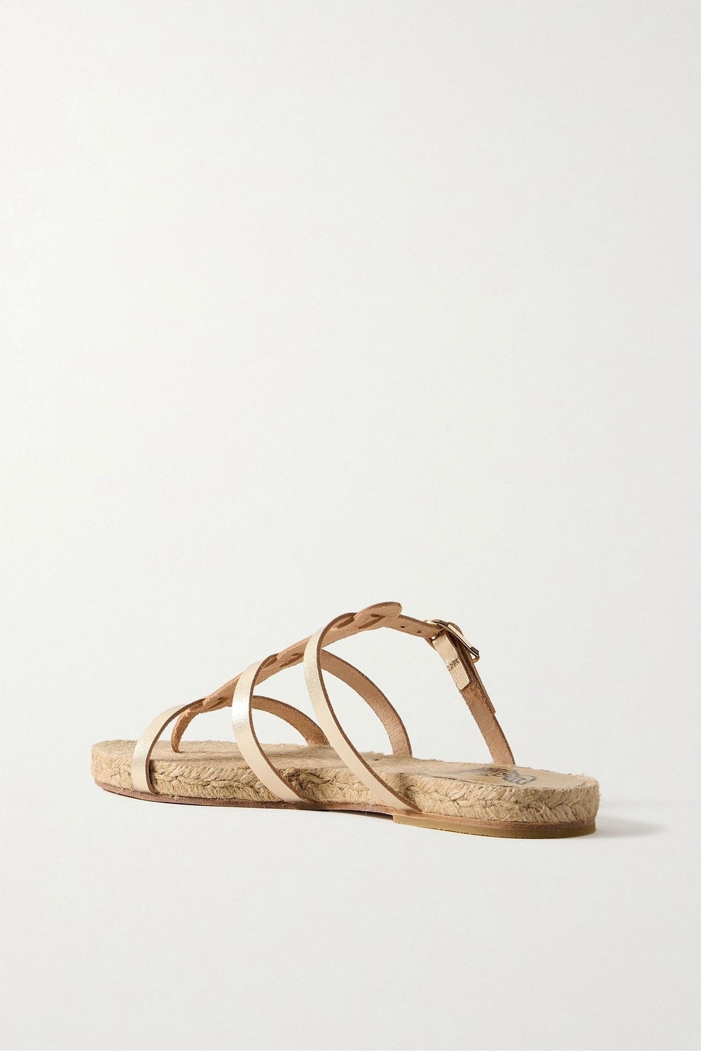 Ancient Greek Sandals X Castaer Milos Metallic Leather Sandals Platinum Women's