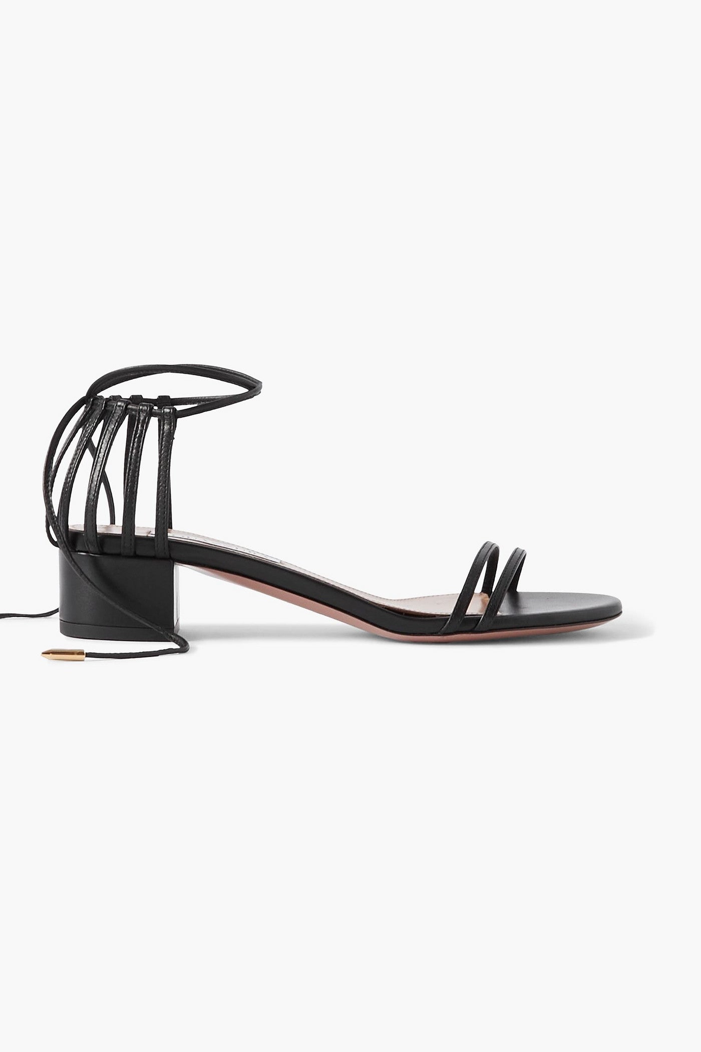 Aquazzura Straight To Heaven Leather Sandals Black Women's