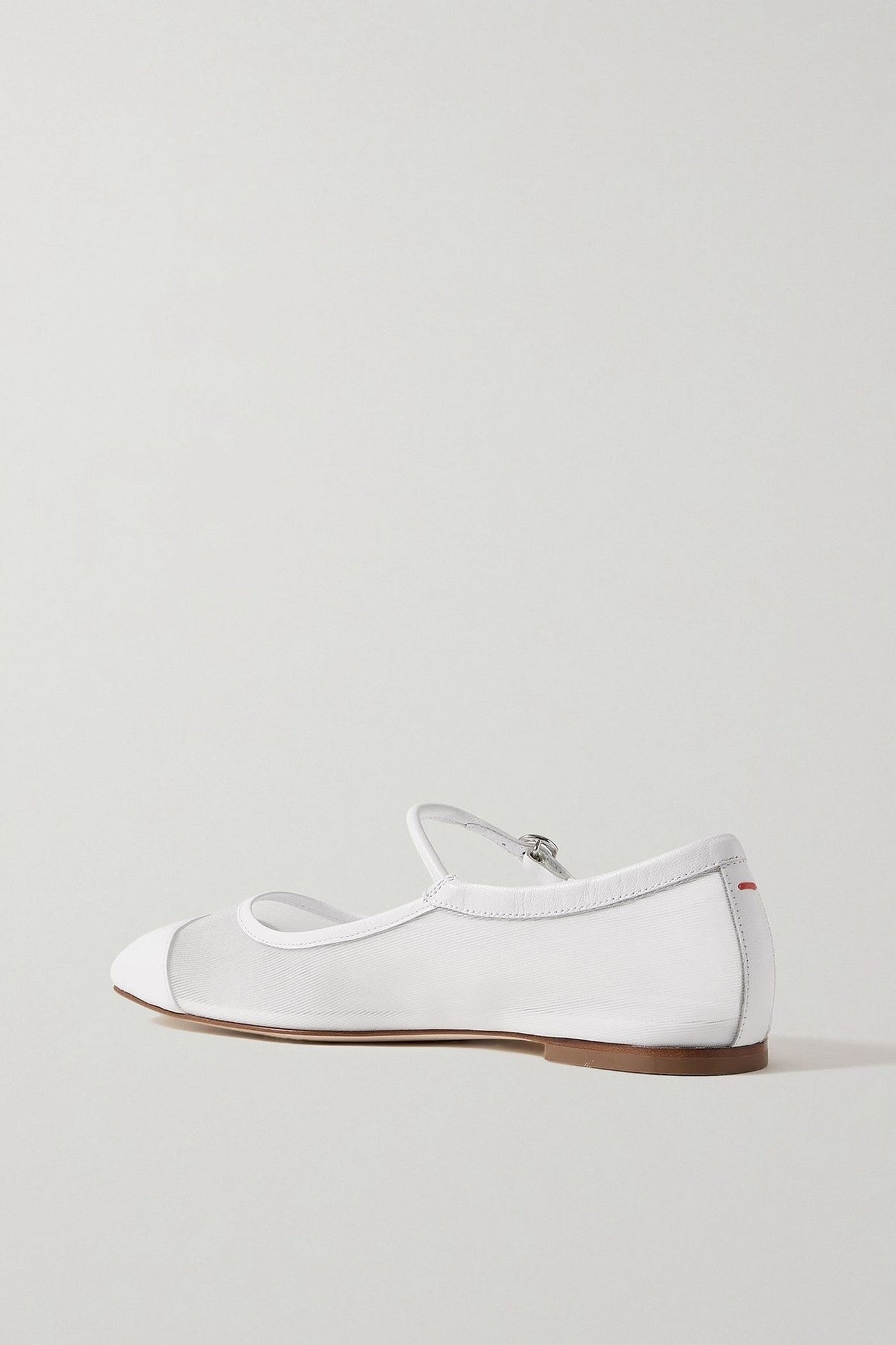 Aeyde Uma Mesh And Leather Mary Jane Flats White Women's