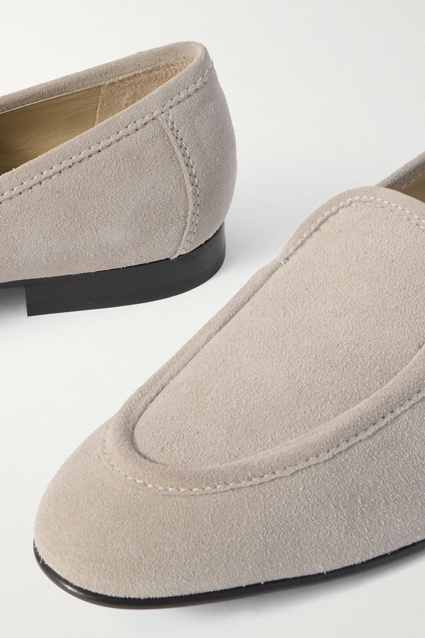 Le Monde Beryl Suede Loafers Stone Women's
