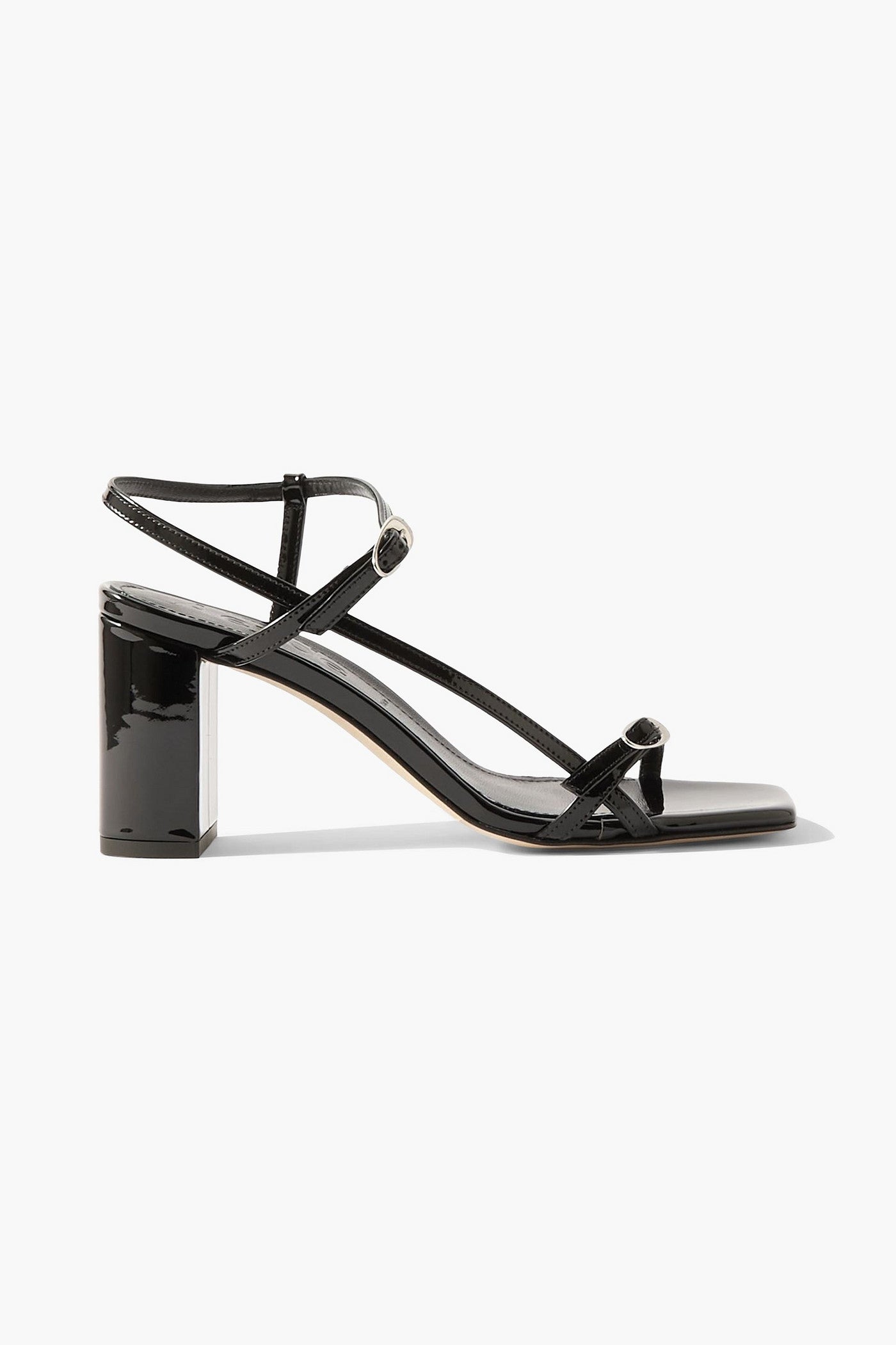 Aeyde Franzi Patent-Leather Sandals Black Women's