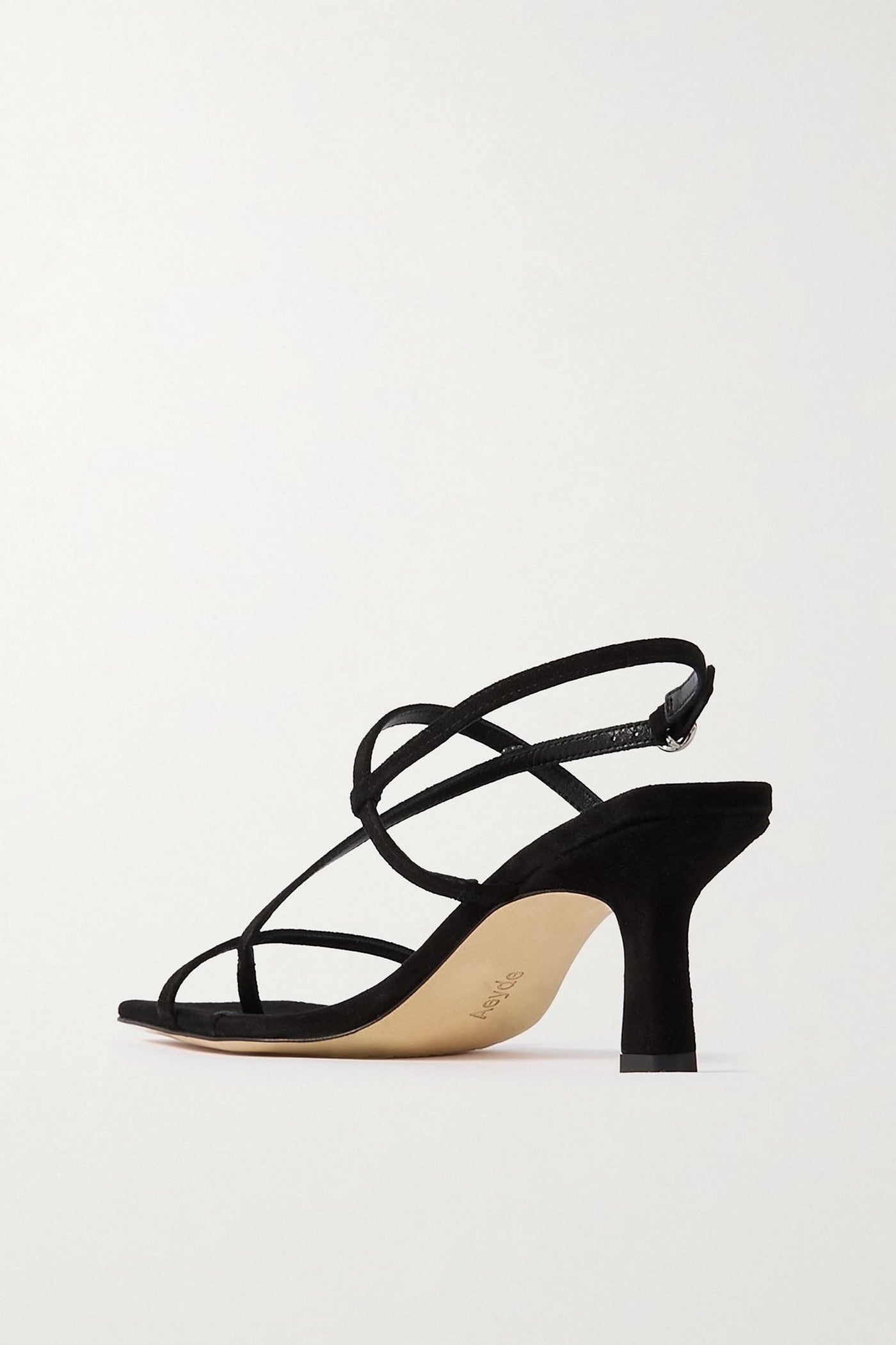 Aeyde Elise Suede Slingback Sandals Black Women's