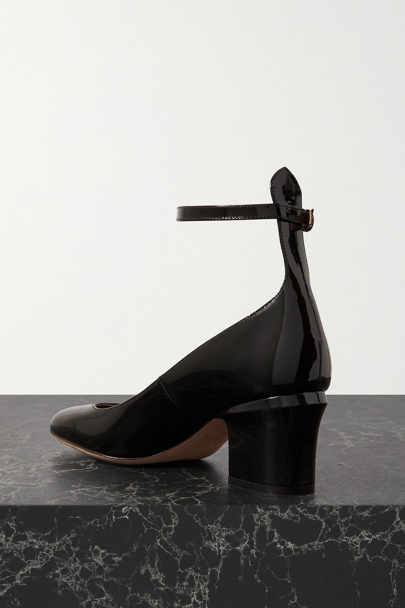 Valentino Garavani Tan-Go 60 Patent-Leather Pumps Black Women's