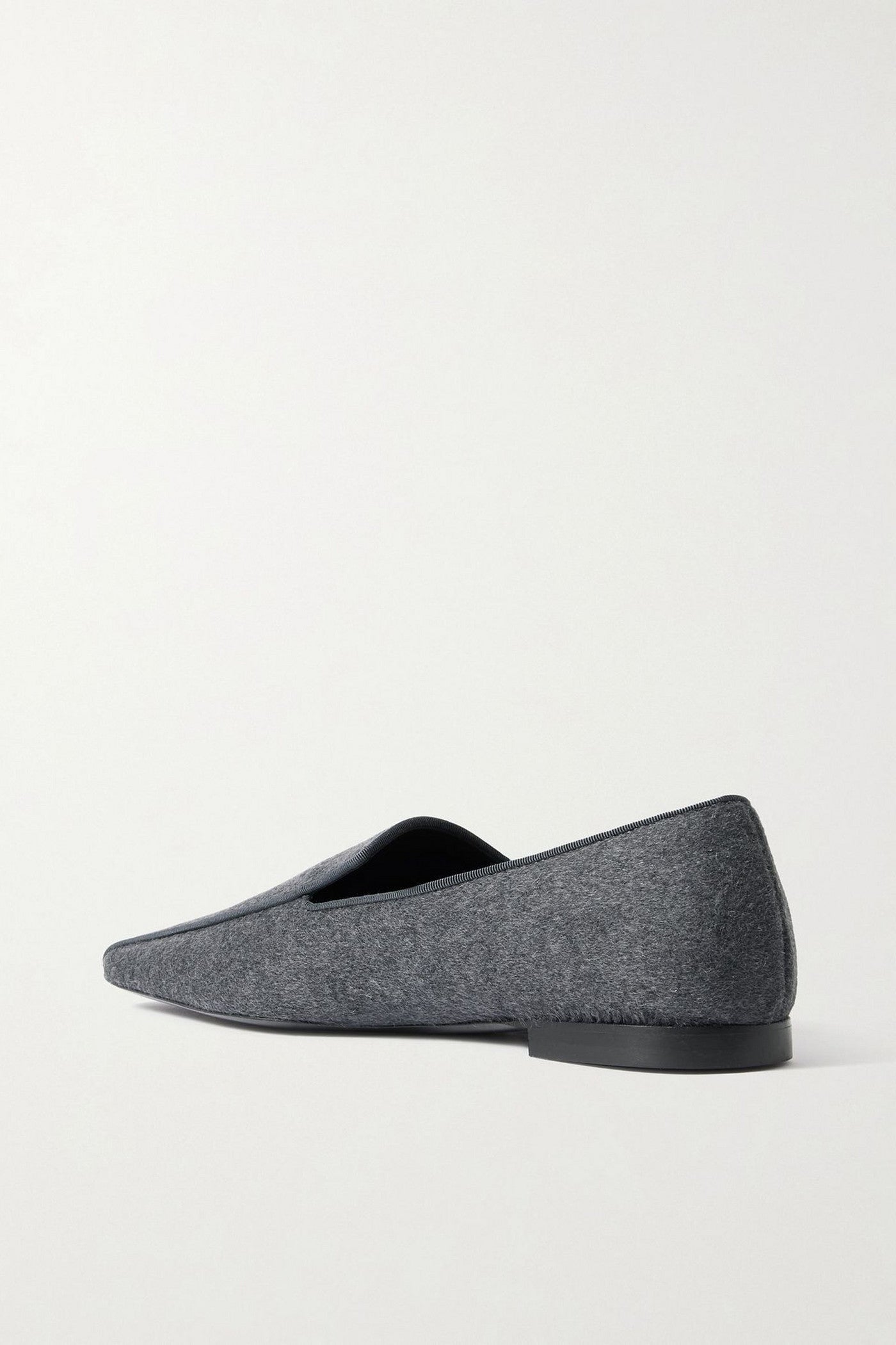 Toteme The Piped Wool And Cashmere-Blend Felt Loafers Anthracite Women's