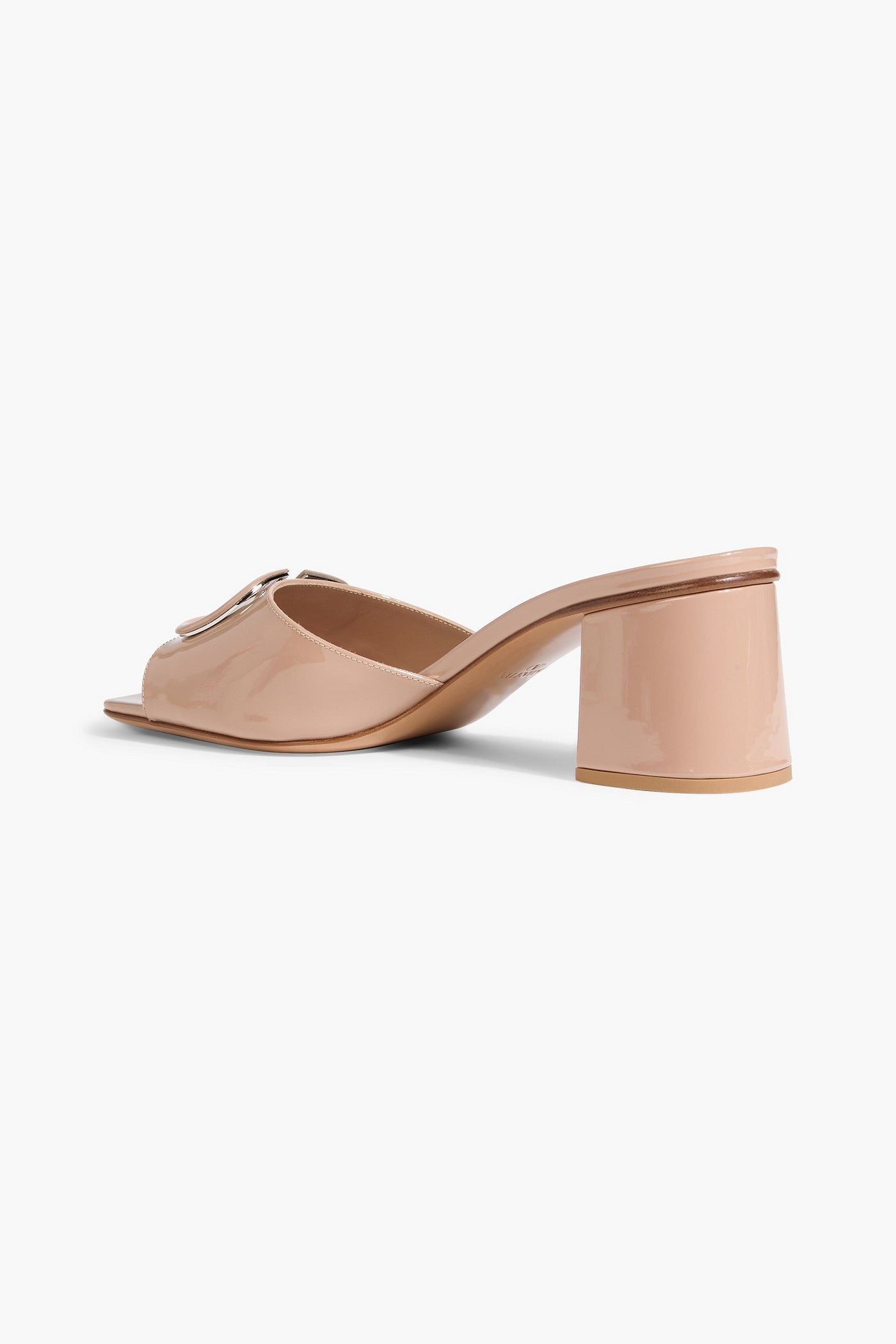 Valentino Garavani Vlogo Signature Patent-Leather Mules Neutral Women's
