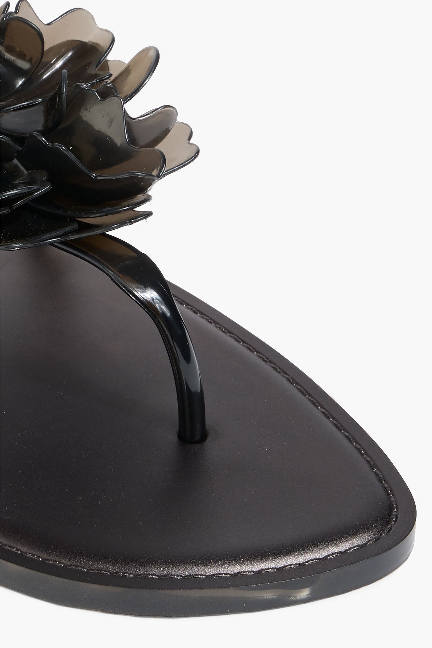 Farm Rio Appliqud Pvc Flip Flops Black Women's