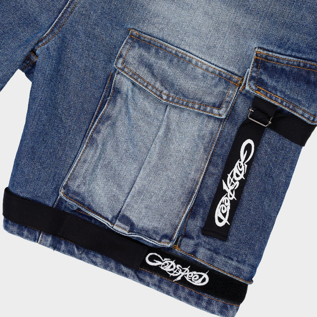 Godspeed Utility Denim Shorts (Blue / Black)