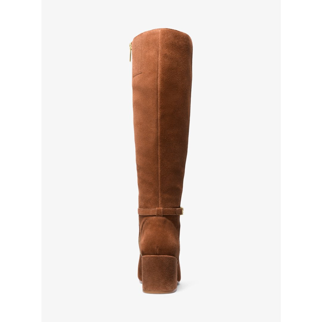 Michael Kors Ella Suede Wide Calf Block Heel Boot