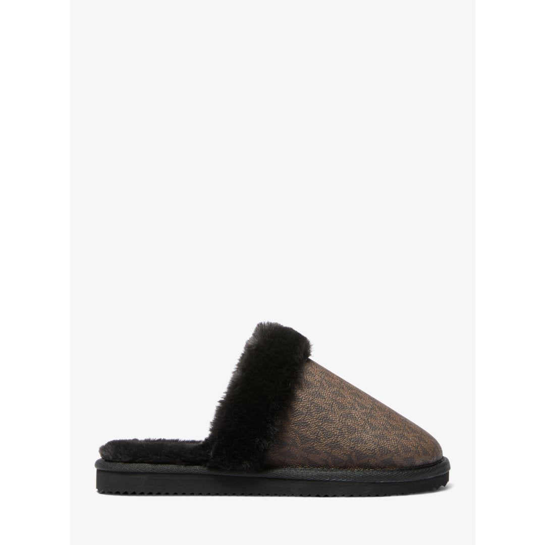 Michael Kors Liddy Signature Logo and Faux Fur Slipper