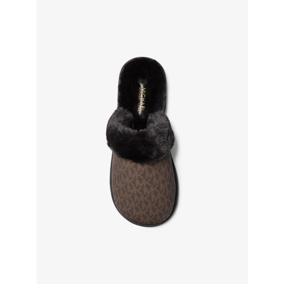 Michael Kors Liddy Signature Logo and Faux Fur Slipper