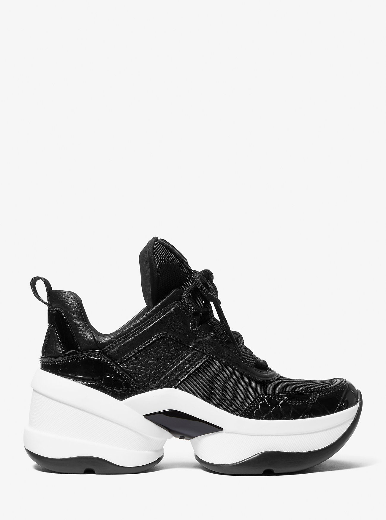 Olympia Mixed-Media Trainer Black Black