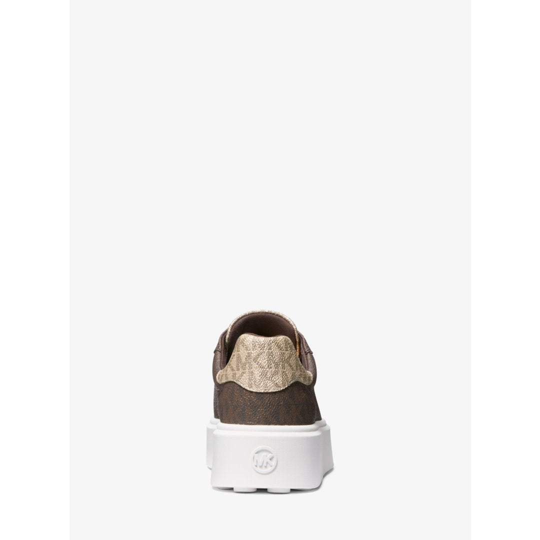 Michael Kors Romey Metallic Two-Tone Signature Logo Platform Sneaker