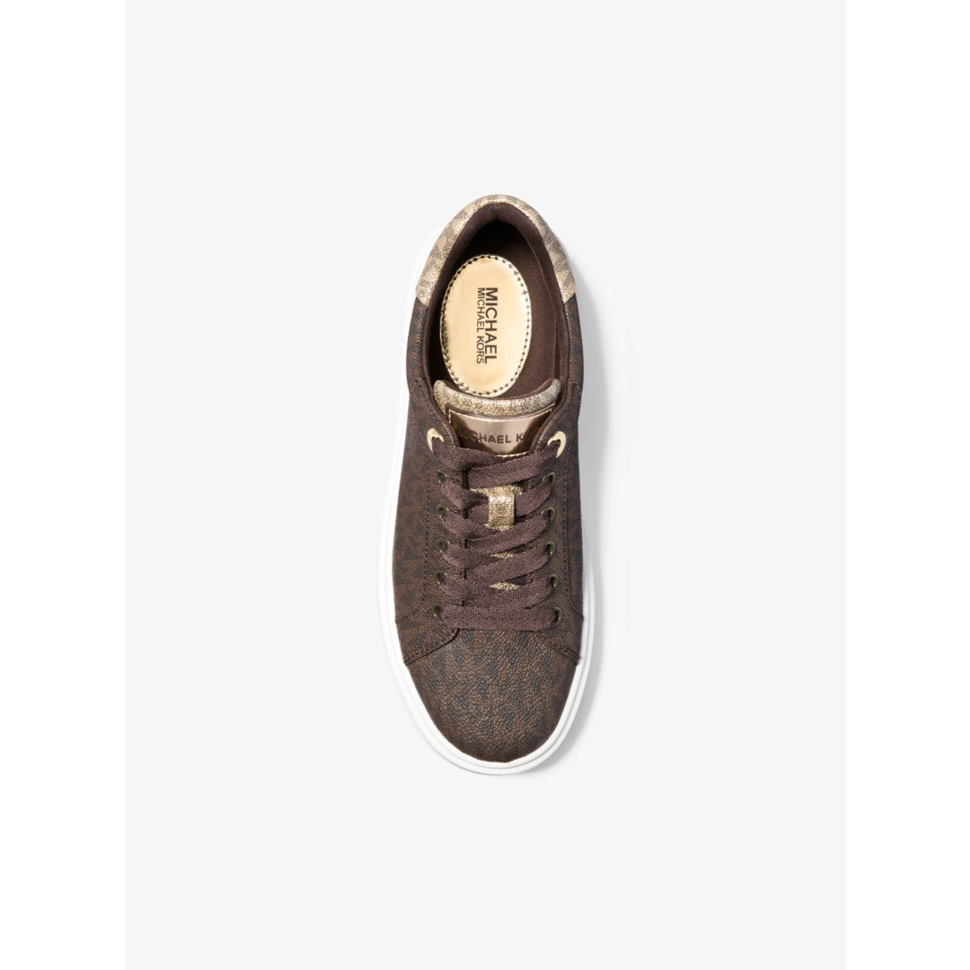 Michael Kors Romey Metallic Two-Tone Signature Logo Platform Sneaker