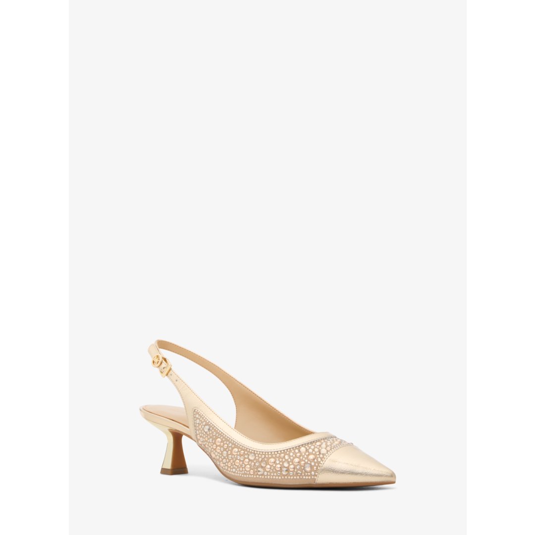 Michael Kors Amali Embellished Metallic Pump