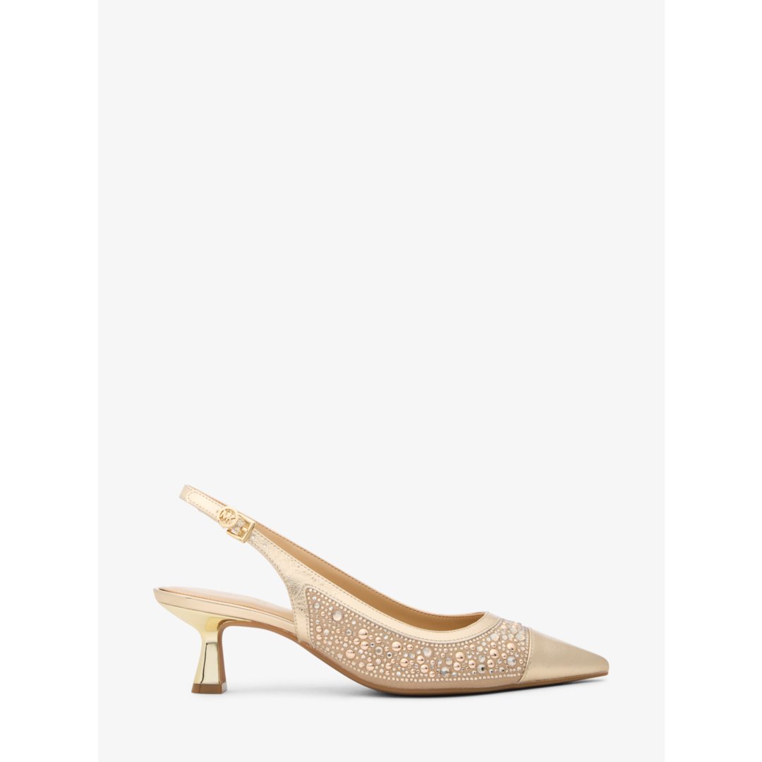 Michael Kors Amali Embellished Metallic Pump