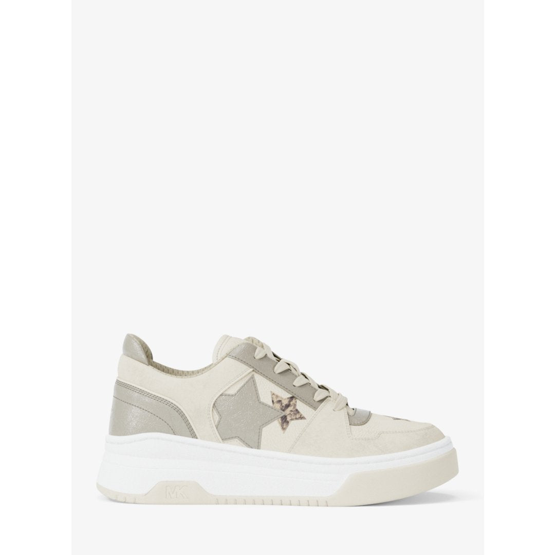Michael Kors Lexi Embellished Mixed-Media Sneaker