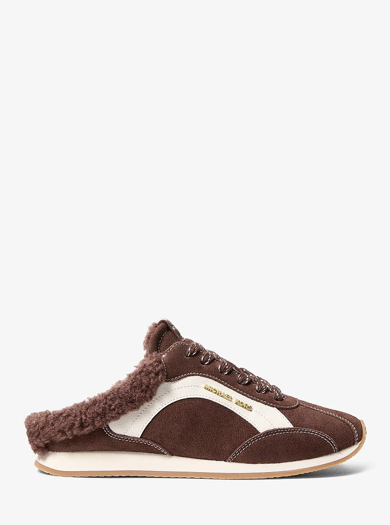 Michael Kors Avi Faux Shearling Trim Slip-On Sneaker NUTMEG
