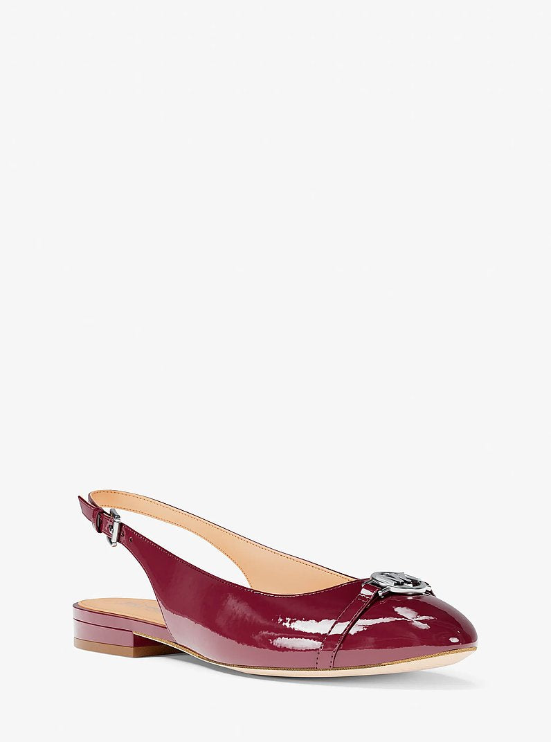 Michael Kors Dori Patent Slingback Flat MAROON