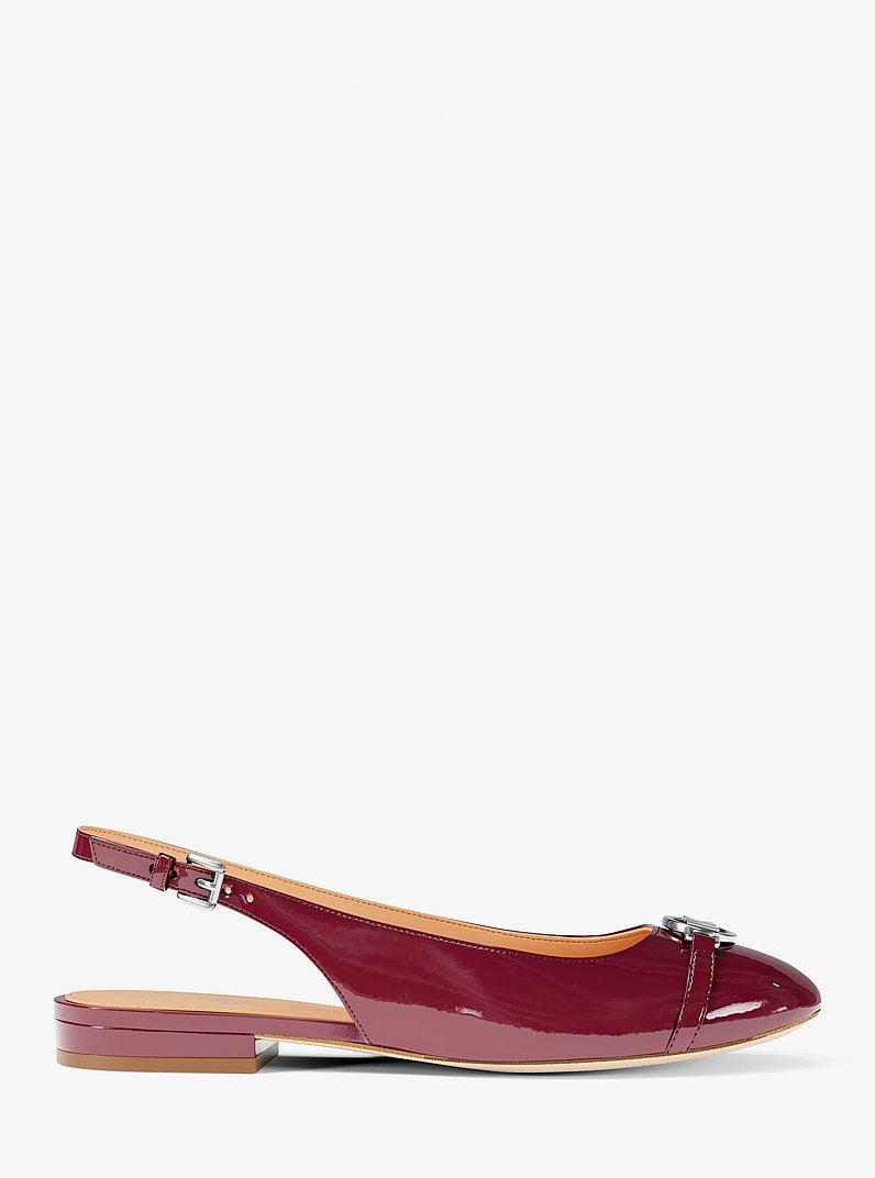 Michael Kors Dori Patent Slingback Flat MAROON