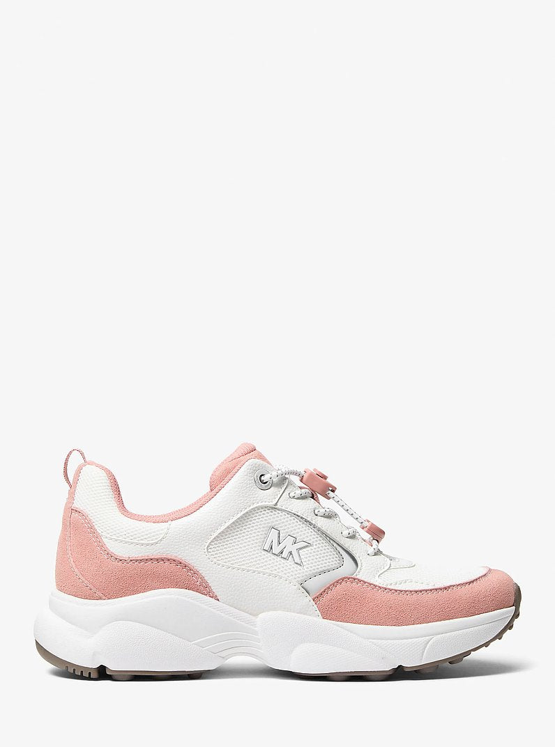 Michael Kors Jett Mixed-Media Trainer SUNSET ROSE MULTI