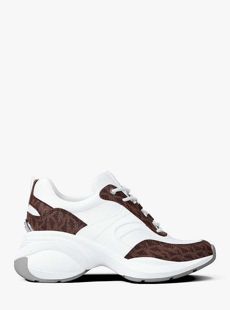 Michael Kors Kaia Signature Logo Trainer OP WHT/BROWN