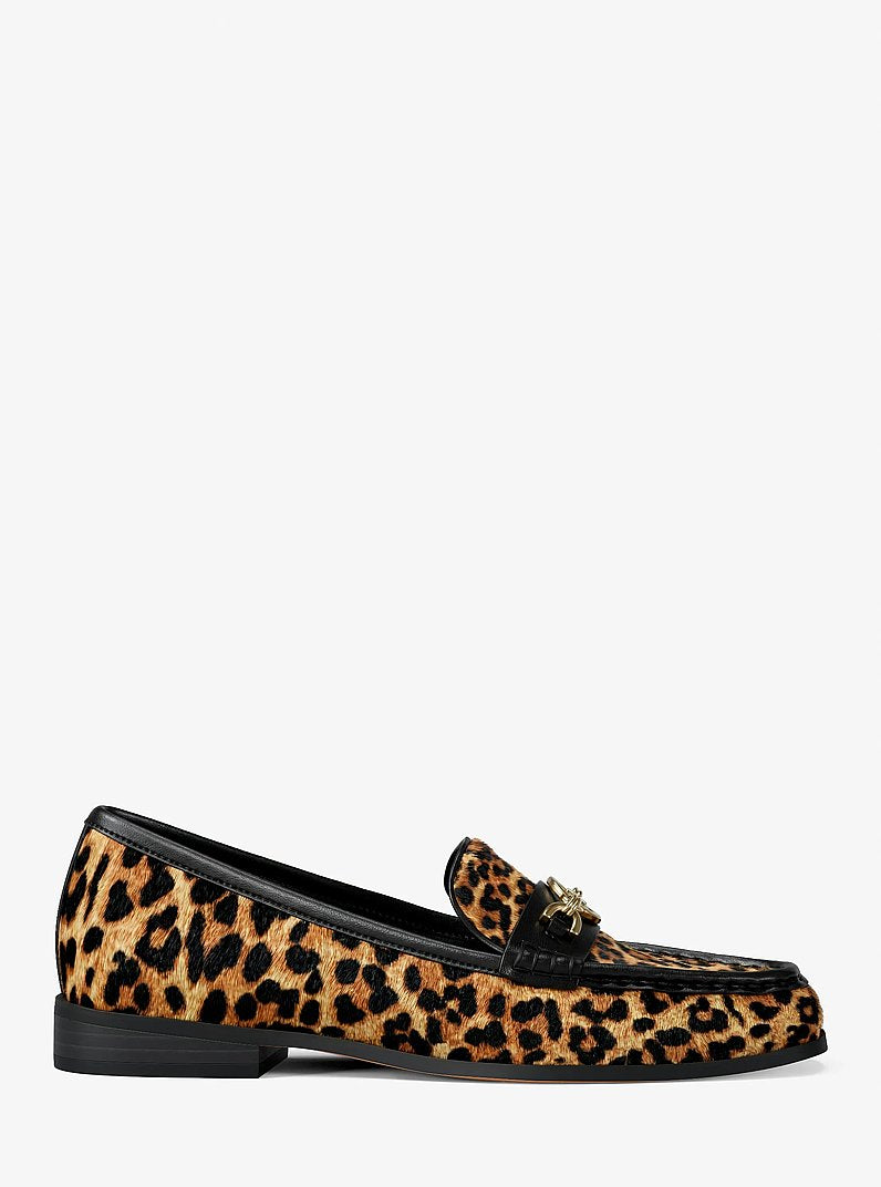 Michael Kors Kacey Leopard Print Calf Hair Loafer DK CAMEL MLT