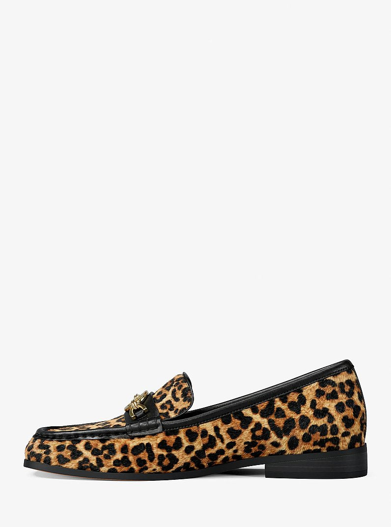 Michael Kors Kacey Leopard Print Calf Hair Loafer DK CAMEL MLT