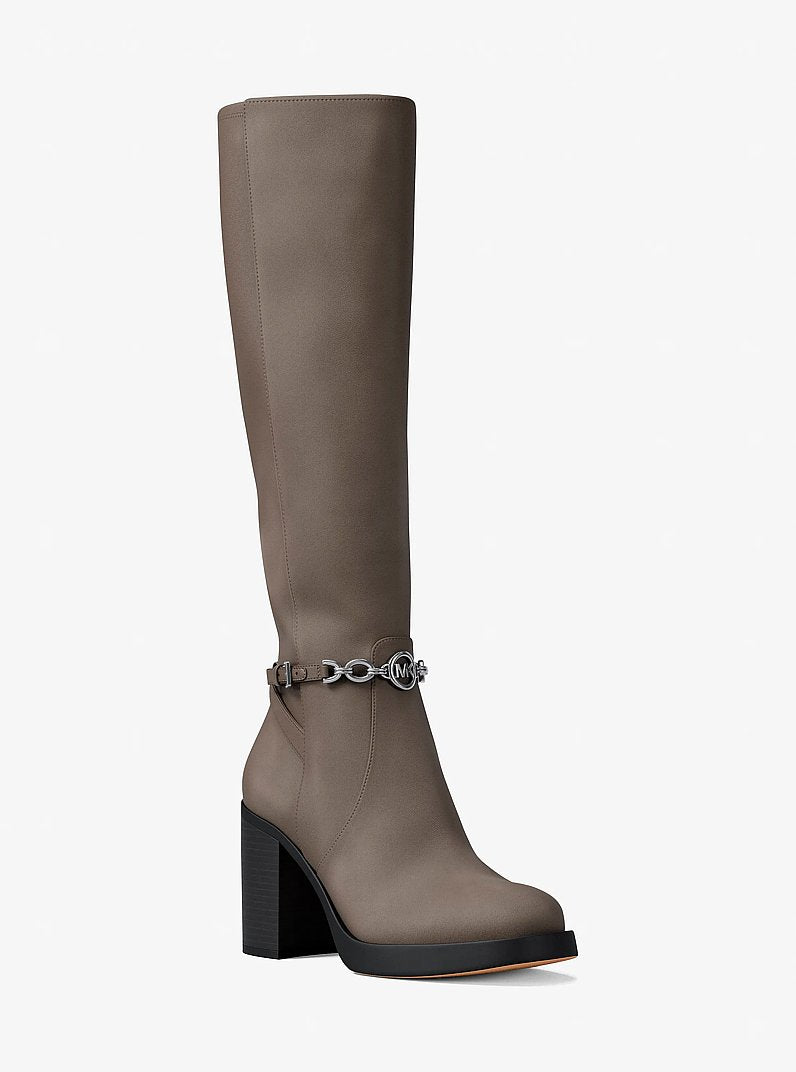 Michael Kors Kacey Polyester Microsuede Boot MUSHROOM