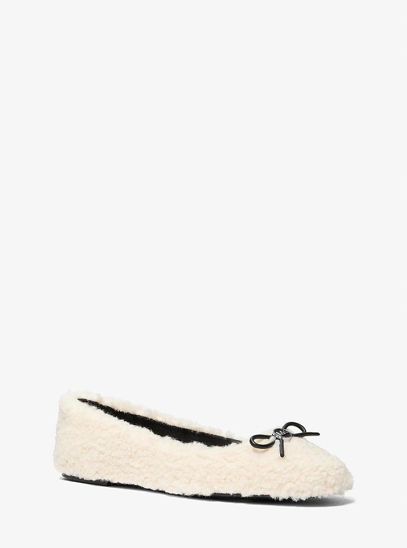 Michael Kors Savannah Faux Shearling Ballet Flat NATURAL