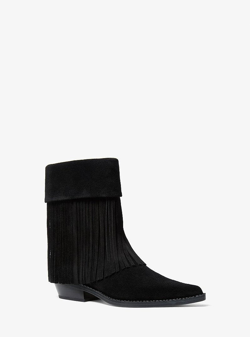 Michael Kors Nash Fringed Suede Boot BLACK