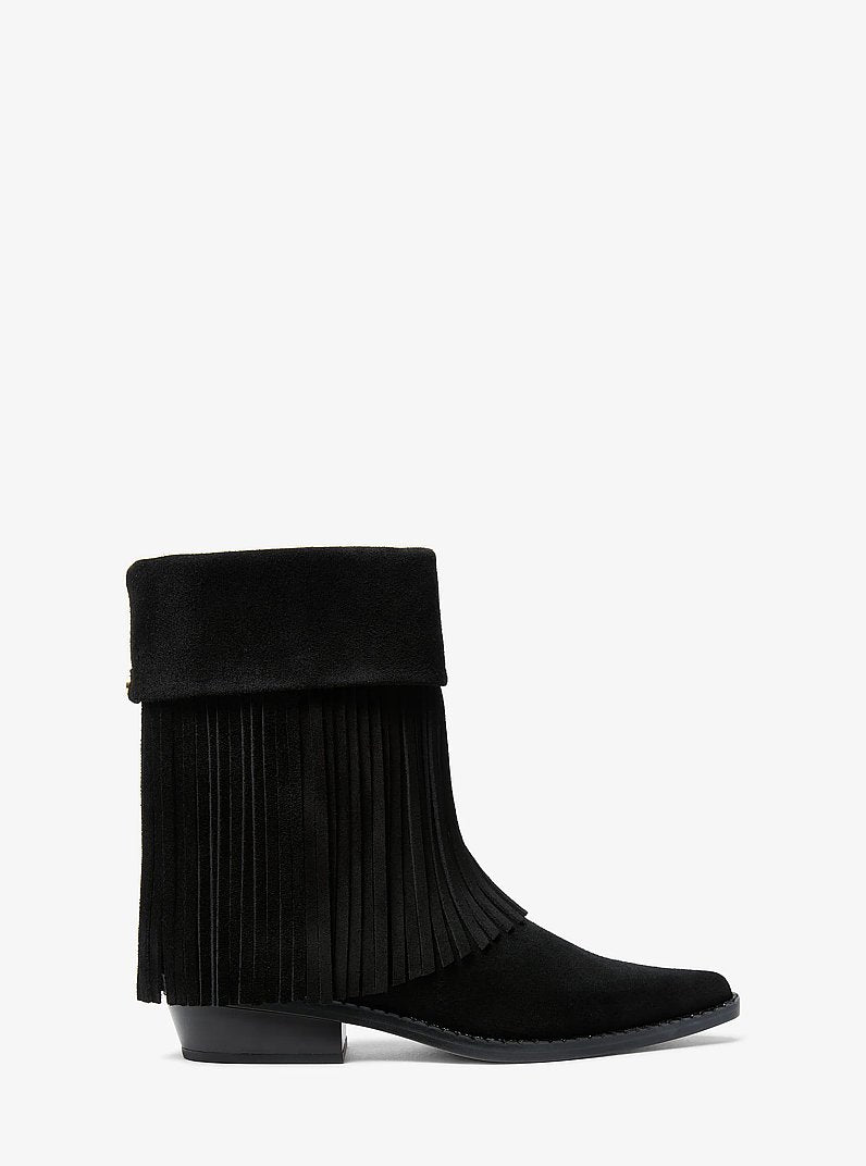 Michael Kors Nash Fringed Suede Boot BLACK