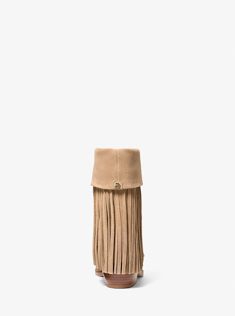 Michael Kors Nash Fringed Suede Boot CAMEL