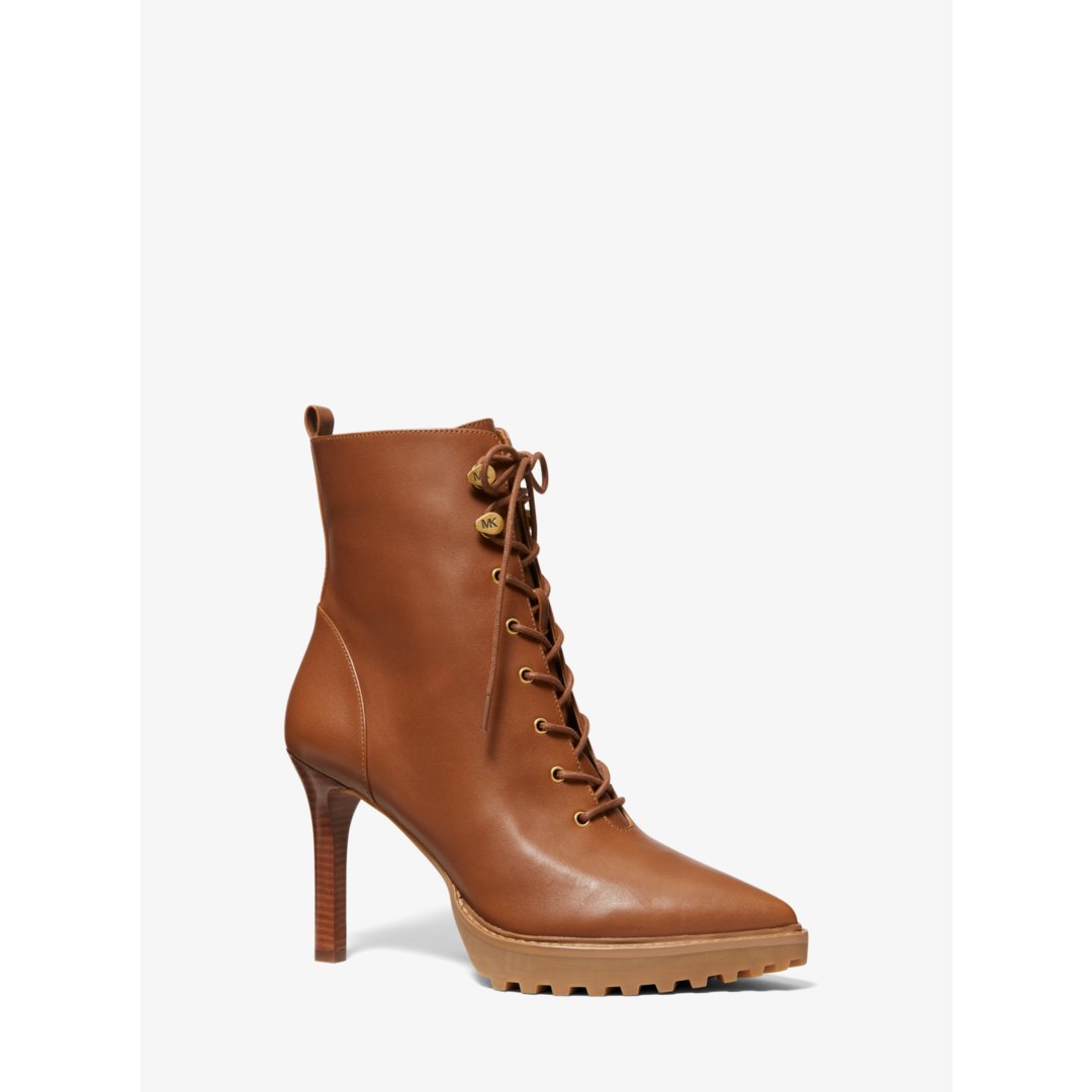 Michael Kors Kyle Leather Lace-Up Boot